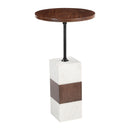  Zuo Stuk 110673 Side Table - Brown/White IMAGE 2