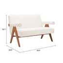  Zuo Encanto 110659 Loveseat - Ivory IMAGE 11