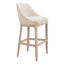 Zuo Calmo 110647 Barstool - Beige IMAGE 1