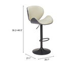  Zuo Meyane 110569 Barstool - Gray IMAGE 6