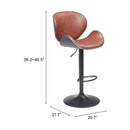  Zuo Meyane 110568 Barstool - Brown IMAGE 10