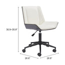  Zuo Maker 110566 Office Chair - White IMAGE 10