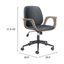  Zuo Ali 110565 Office Chair - Black IMAGE 7