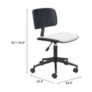  Zuo Duravel 110563 Office Chair - White/Black IMAGE 8
