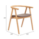  Zuo Peker 110553 Set of 2 Dining Chair - Brown/Natural IMAGE 13
