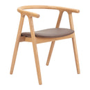 Zuo Peker 110553 Set of 2 Dining Chair - Brown/Natural IMAGE 1