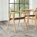  Zuo Peker 110553 Set of 2 Dining Chair - Brown/Natural IMAGE 3