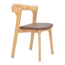  Zuo Pioro 110551 Set of 2 Dining Chair - Brown/Natural IMAGE 1