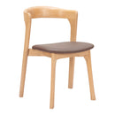  Zuo Pioro 110551 Set of 2 Dining Chair - Brown/Natural IMAGE 3