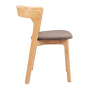  Zuo Pioro 110551 Set of 2 Dining Chair - Brown/Natural IMAGE 4