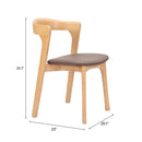  Zuo Pioro 110551 Set of 2 Dining Chair - Brown/Natural IMAGE 9