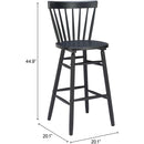  Zuo Tyce 110530 Set of 2 Barstool - Black IMAGE 9