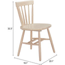  Zuo Tyce 110525 Set of 2 Dining Chair - Natural IMAGE 11