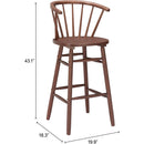  Zuo Stenger 110523 Set of 2 Barstool - Walnut IMAGE 11