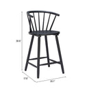  Zuo Stenger 110522 Set of 2 Counter Stool - Black IMAGE 11