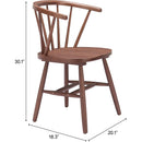  Zuo Stenger 110519 Set of 2 Dining Chair - Walnut IMAGE 9