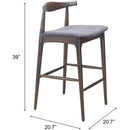  Zuo Tuzka 110515 Set of 2 Barstool - Gray/Espresso IMAGE 9
