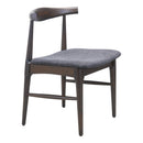  Zuo Tuzka 110513 Set of 2 Dining Chair - Gray/Espresso IMAGE 1