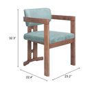  Zuo Poly 110498 Dining Chair - Moss Gray/Walnut IMAGE 10