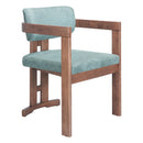  Zuo Poly 110498 Dining Chair - Moss Gray/Walnut IMAGE 1