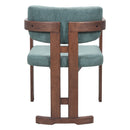  Zuo Poly 110498 Dining Chair - Moss Gray/Walnut IMAGE 2