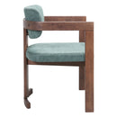  Zuo Poly 110498 Dining Chair - Moss Gray/Walnut IMAGE 4