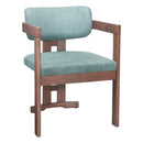  Zuo Poly 110498 Dining Chair - Moss Gray/Walnut IMAGE 8