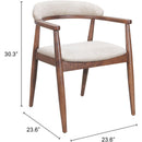  Zuo Goka 110497 Dining Chair - Beige/Walnut IMAGE 9