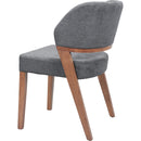  Zuo Sunobu 110496 Set of 2 Dining Chair - Azure Gray/Walnut IMAGE 5