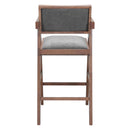  Zuo Delhi 110494 Set of 2 Barstool - Gray/Walnut IMAGE 2