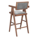  Zuo Delhi 110494 Set of 2 Barstool - Gray/Walnut IMAGE 6
