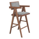  Zuo Delhi 110494 Set of 2 Barstool - Gray/Walnut IMAGE 8