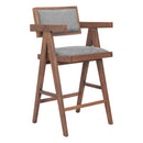  Zuo Delhi 110493 Set of 2 Counter Stool - Gray/Walnut IMAGE 1