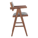  Zuo Delhi 110493 Set of 2 Counter Stool - Gray/Walnut IMAGE 3