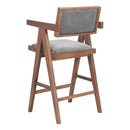  Zuo Delhi 110493 Set of 2 Counter Stool - Gray/Walnut IMAGE 4