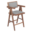  Zuo Delhi 110493 Set of 2 Counter Stool - Gray/Walnut IMAGE 5