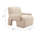  Zuo Rura 110486 Accent Chair - Heathered Beige IMAGE 10