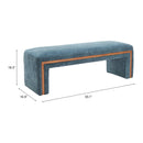  Zuo Scatola 110471 Bench - Blue IMAGE 6