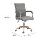  Zuo Auction 110447 Office Chair - Gray IMAGE 9
