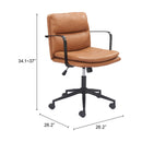  Zuo Birao 110438 Office Chair - Brown IMAGE 8