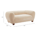  Zuo Boet 110430 Loveseat - Taupe IMAGE 12