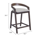  Zuo Troy 110399 Set of 2 Counter Stool - Dove Gray/Espresso IMAGE 11
