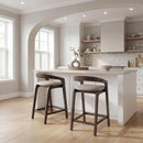  Zuo Troy 110399 Set of 2 Counter Stool - Dove Gray/Espresso IMAGE 6