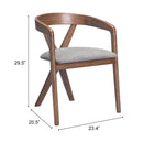  Zuo Cairo 110397 Dining Chair - Dove Gray/Walnut IMAGE 9