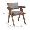  Zuo Delhi 110396 Set of 2 Dining Chair - Gray/Walnut IMAGE 12