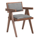  Zuo Delhi 110396 Set of 2 Dining Chair - Gray/Walnut IMAGE 1