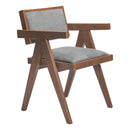  Zuo Delhi 110396 Set of 2 Dining Chair - Gray/Walnut IMAGE 5