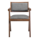  Zuo Delhi 110396 Set of 2 Dining Chair - Gray/Walnut IMAGE 7