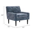  Zuo Frankfurt 100917 Armchair - Gray IMAGE 9