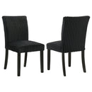  Coaster Furniture Dermott 106512BLK Set of 2 Upholstered Parson Dining Side Chair - Black IMAGE 1